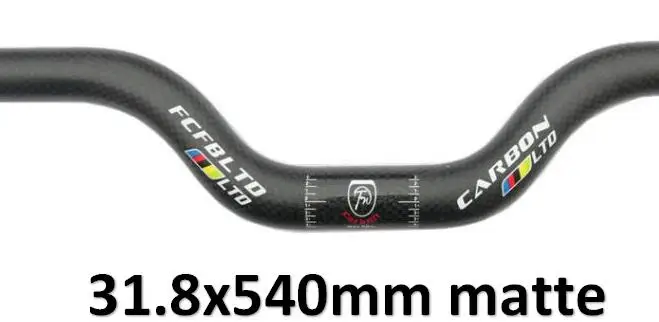 matte FCFB матовый углеродный руль rise 50 мм BMX горный MTB велосипед велосипедные ручки части 25,4/31,8*380- 740 мм - Цвет: matte