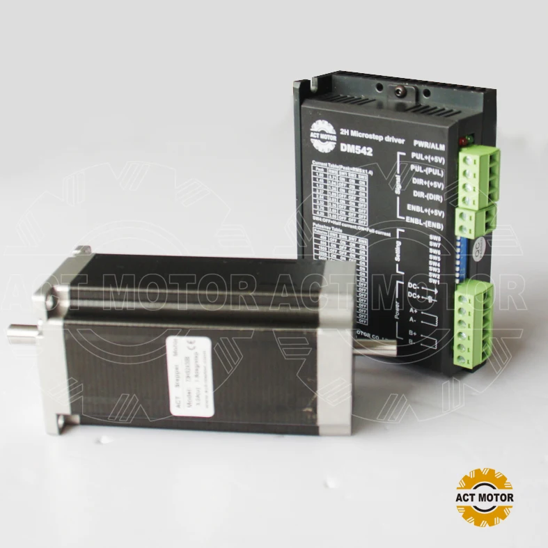Лидер продаж двухвальный шаговый двигатель nema 23 3A/ 425oz с драйвером 128 micsteps DM542|nema