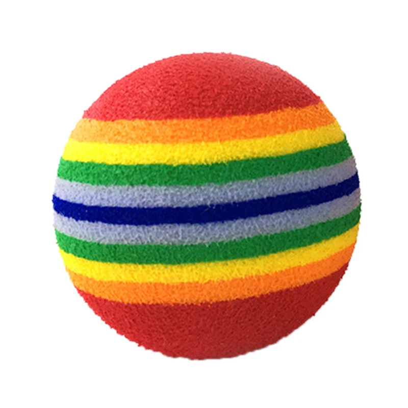 Multi-Color 10 шт. красочные игрушки для кошек мяч интерактивные игрушки для кошек игра Жевательная погремушка царапина шар из натурального пенопласта принадлежности для тренировки животных - Цвет: Multi-Color