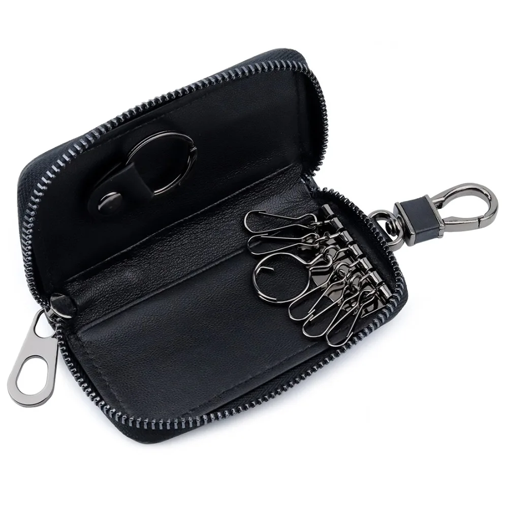 premium 100 sheep skin knitting unisex universal key pouch zipper purse hot brand cowhide multi function key housekeepers 2019 free global shipping