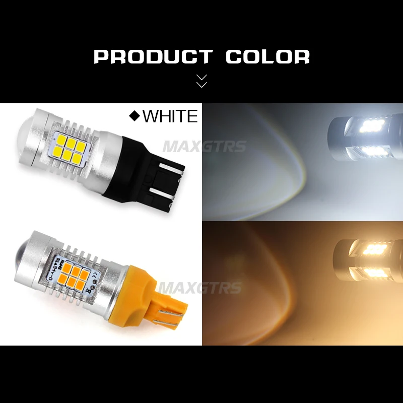 2 шт. автомобисветодиодный светодиодные лампы 7443 T20 W21/5W 2835 21SMD с теплым белым