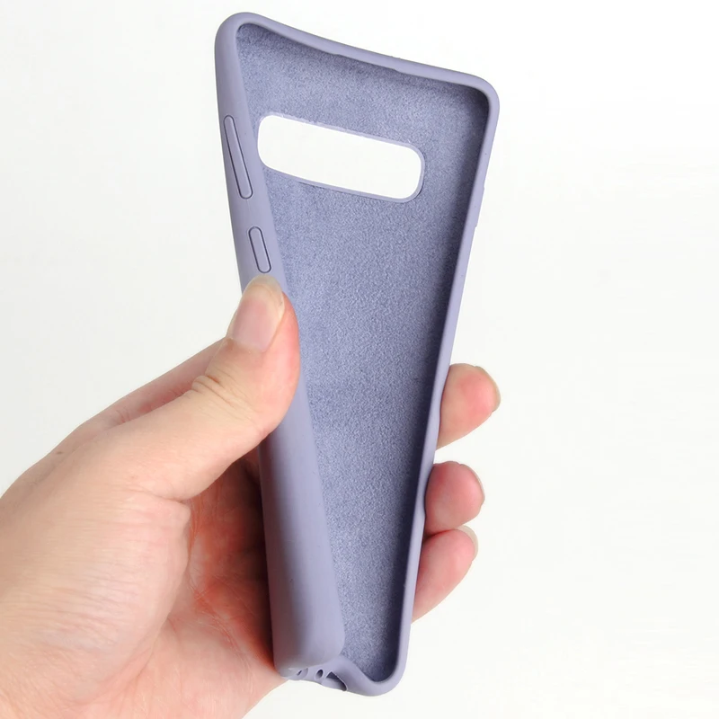 Чехол из жидкого силикона для Samsung S10E S10 S9 S8 Plus шелковистая мягкая сенсорная