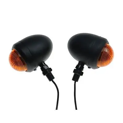 

Motorcycle Black Bullet Turn Signals Indicator Light Cruiser Chopper Bobber CB