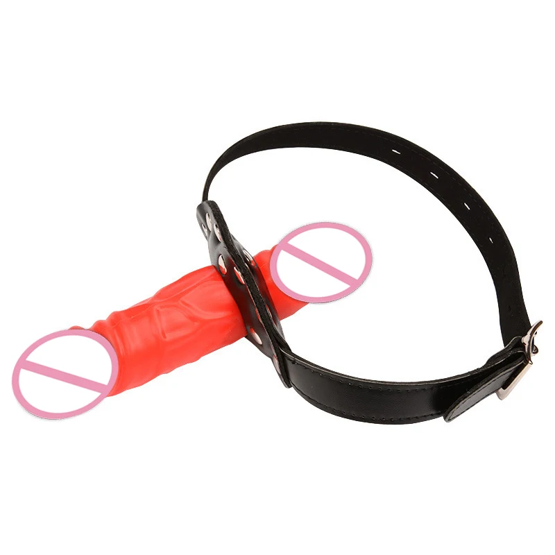 Горячая Распродажа женский пенис с замком кожаные пряжки бондаж оральный секс