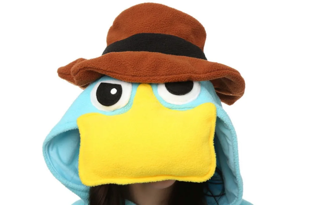 Adult Onesies Kigurumi Pajamas Animal Cosplay Costumes Sleepwear platypus S-XL Perry the Platypus