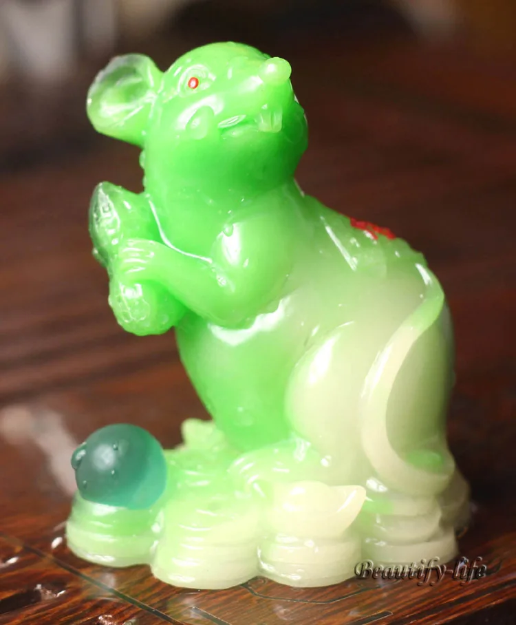 Зеленая мышь счастливые амулеты китайский зодиак шэньсяо аллохромный талисман