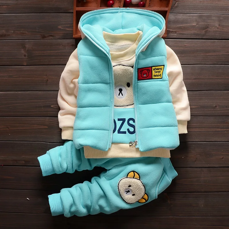 Осенне-зимний детский комплект из 3 предметов для мальчиков и девочек жилет +