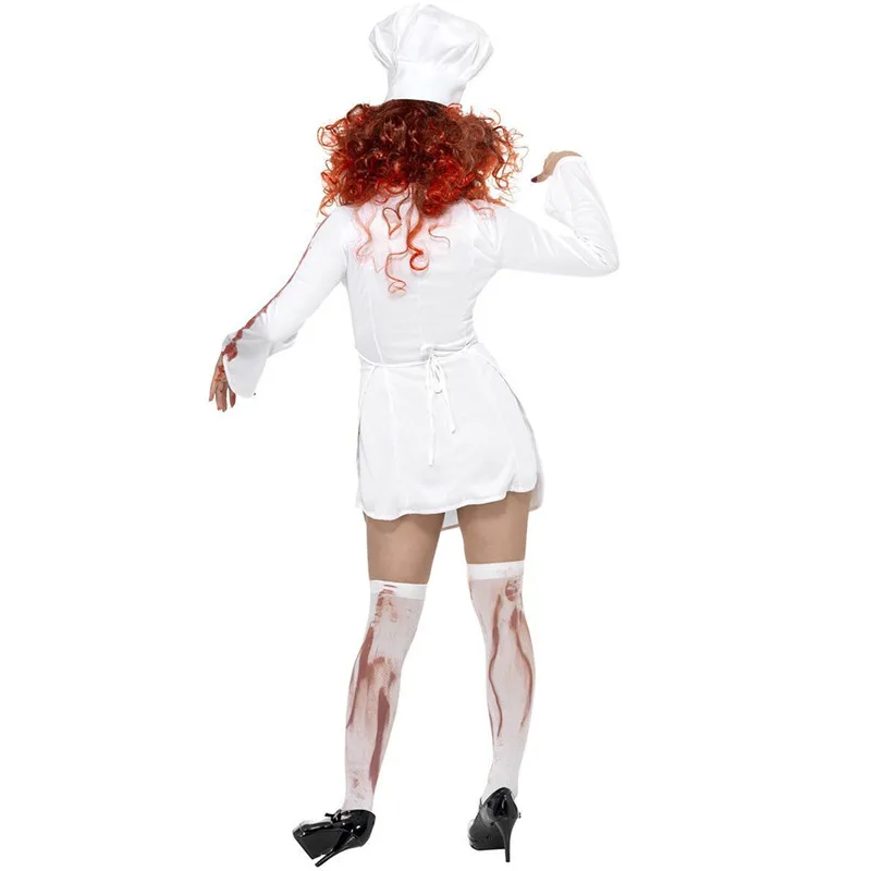 Horrible Adult Bloody Nurse Costume Halloween Scary Mary Students Roleplay Party For Cosplay Ghost | Тематическая одежда и
