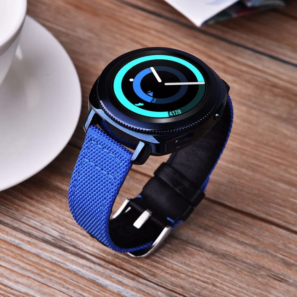 Шестерни Sport Band V-Моро 20 мм нейлон+ кожа для Samsung Шестерни Спорт/Шестерни S2 классический Бретели для нижнего белья Замена Шестерни спортивные ремешки