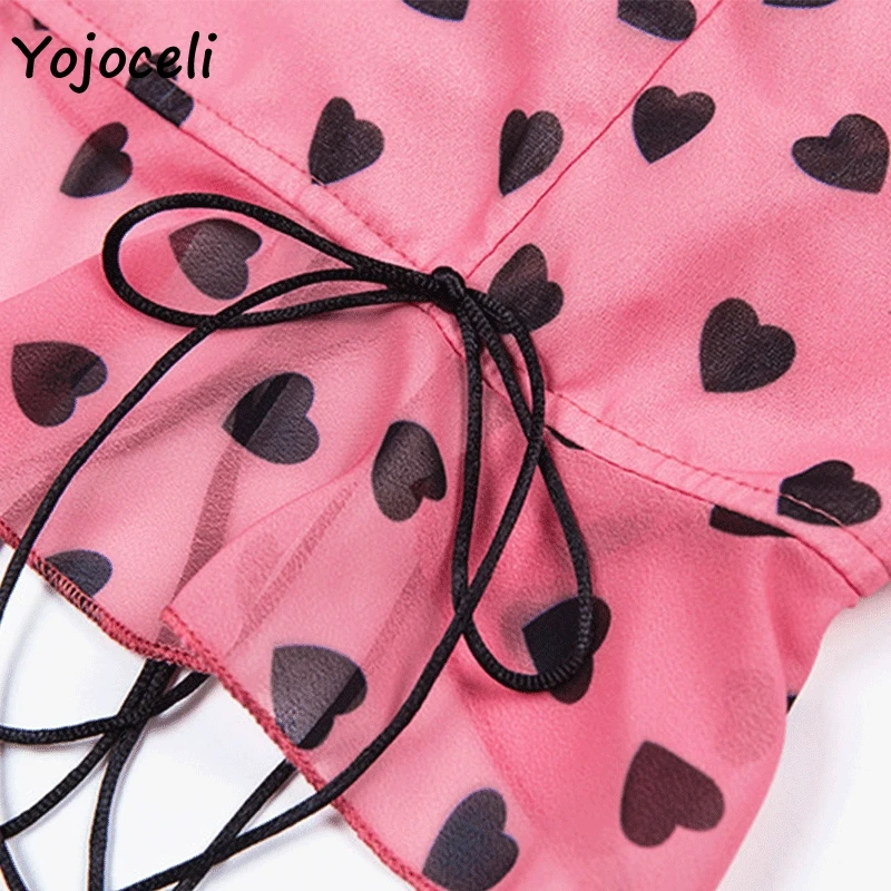 Yojoceli/2019 летнее платье с принтом сердца вечерние платья открытыми плечами Клубное