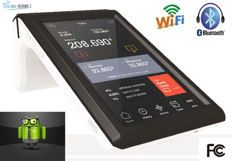 Ручной android pos терминал Беспроводная rfid смарт карта магнитный считыватель