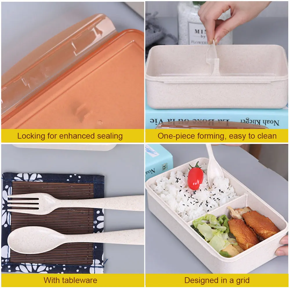Hoomall пшеничная соломенная коробка для обеда микроволновая печь Bento качественная детская портативная еды