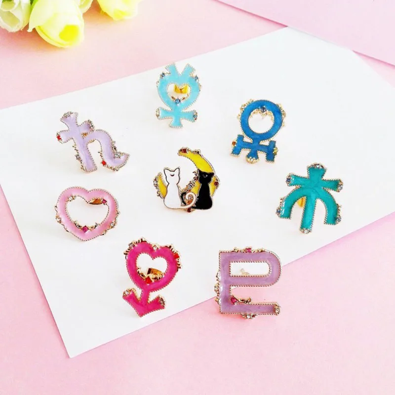 Аниме Сейлор Мун Луна Сенши значок брошь Косплей Костюм палочка|sailor brooch|brooch sailor