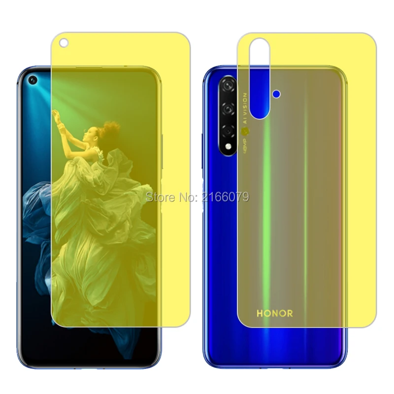 Для huawei Honor 20 6 26 &quotМягкий ТПУ Передняя Задняя крышка протектор экрана прозрачная