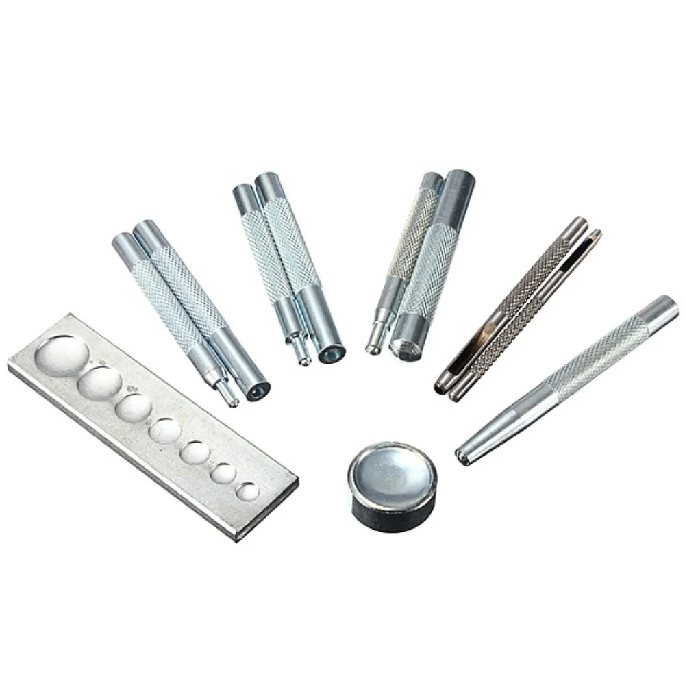 11 шт. инструменты для работы с кожаными кнопками Дырокол заклепками набор