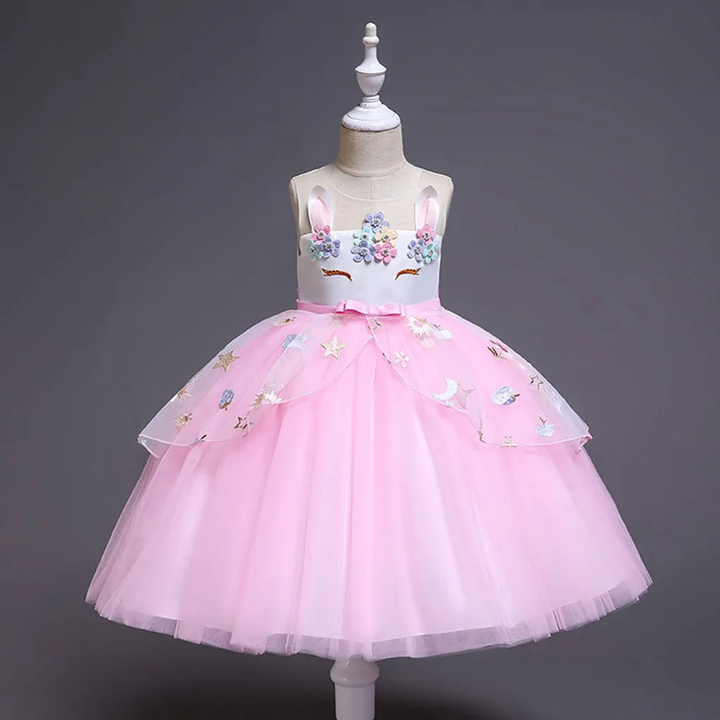 Perimedes Girls Summer Evening Party Dress Toddler Kids Baby Sleeveless Tulle Princess Dresses Clothes | Детская одежда и обувь