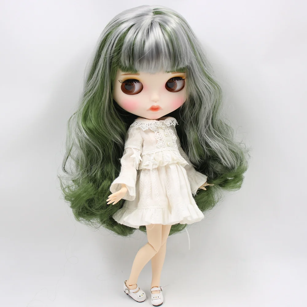 ICY Nude Blyth изготовленная на заказ кукла No. BL4299/9084 зеленая смесь серебряные волосы 1/6 bjd, pullip, licca, jerryberry