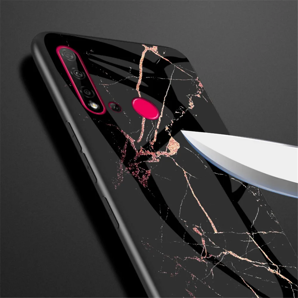 huawei P20 Lite 2019 Case Luxury Gradient Color Mirror Tempered Glass on for Huawei P 20 P20Lite Cases Cover | Мобильные телефоны и