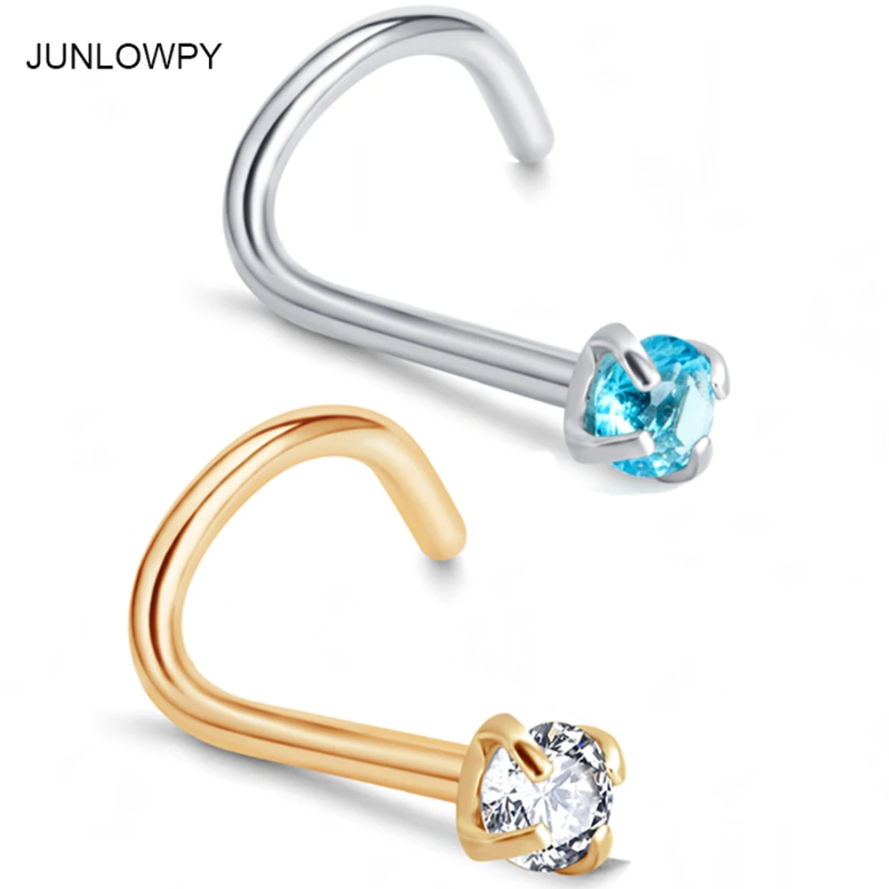 Кольца для пирсинга носа JUNLOWPY 20 г хирургическая сталь 3 мм золотой серебряный