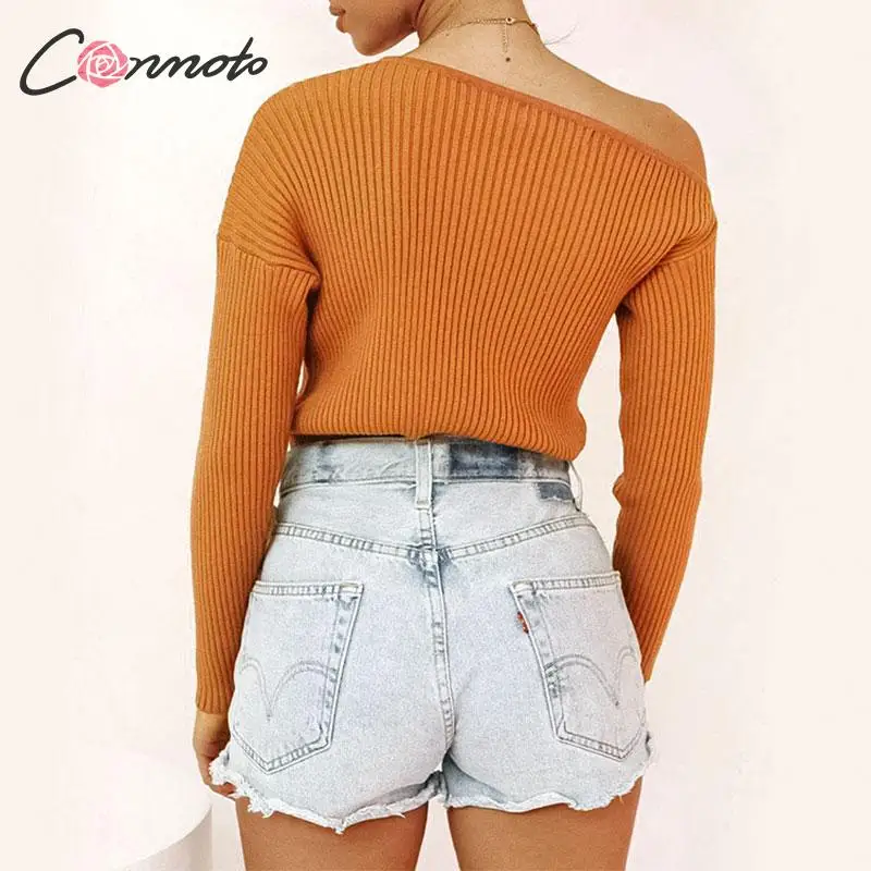 Conmoto трикотажное эластичное белое зимний женский свитер 2019 свитера джемпер