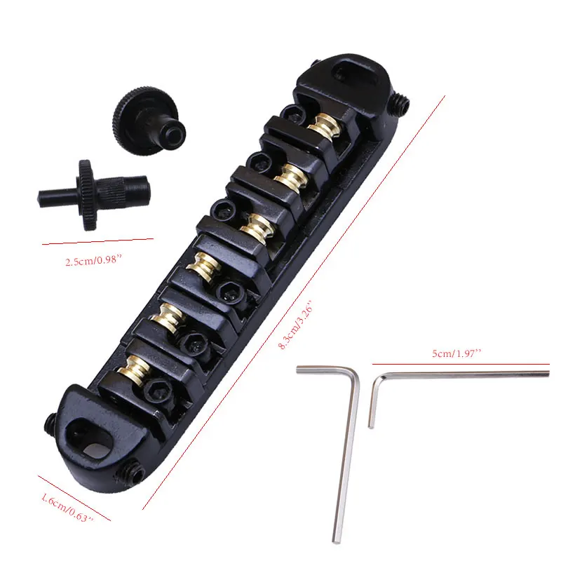 Черный роликовый хромированный мост для гитары с замком Tune O Matic|chrome parts for trucks|chrome