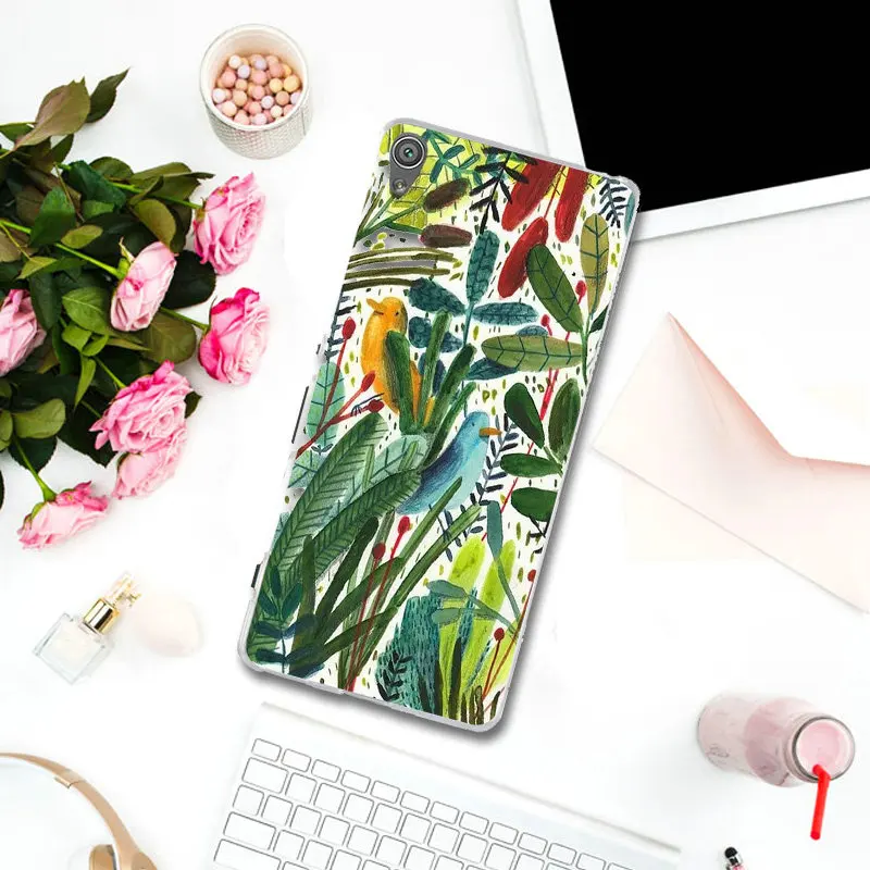 Красивый цветочный эскиз для Sony Xperia Z Z1 Z2 Z3 Z4 Z5 Compact Premium M2 M4 M5 E3 E5 T3 XA прозрачные