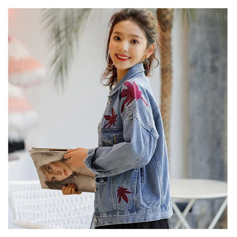 Повседневная Женская джинсовая куртка в стиле Харадзюку весеннее пальто новинка