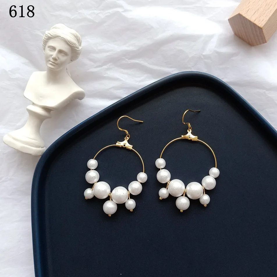 Женские серьги-гвоздики MuHan серьги ручной работы с жемчугом в Корейском стиле