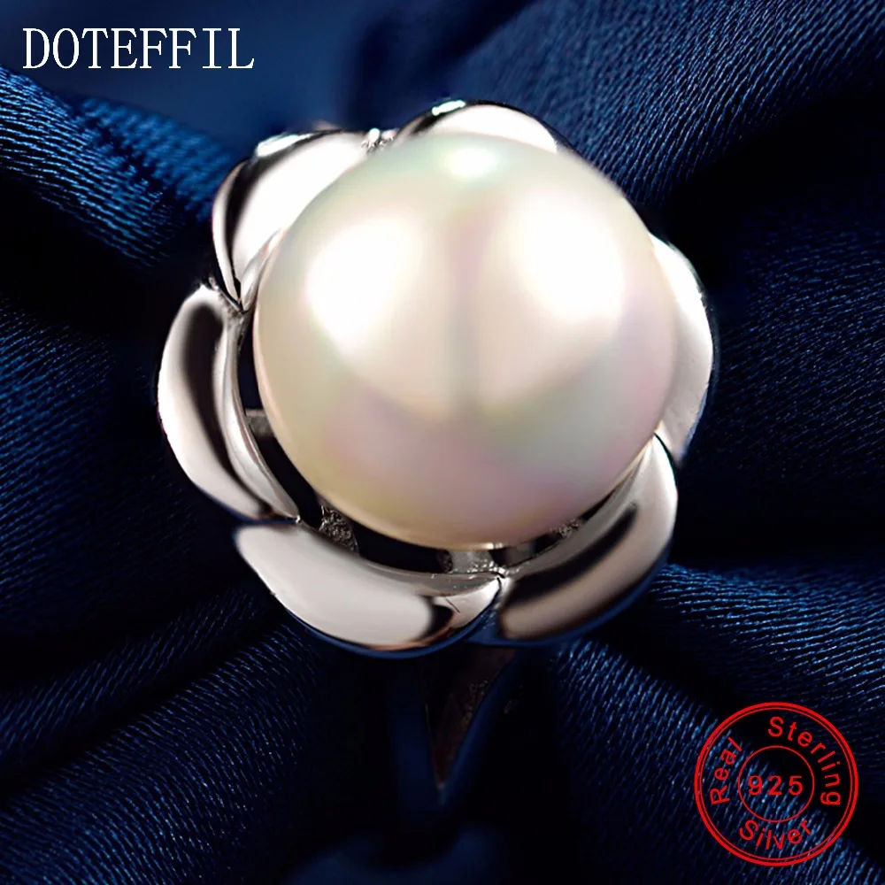 Женское кольцо из серебра 925 пробы с жемчугом | Украшения и аксессуары