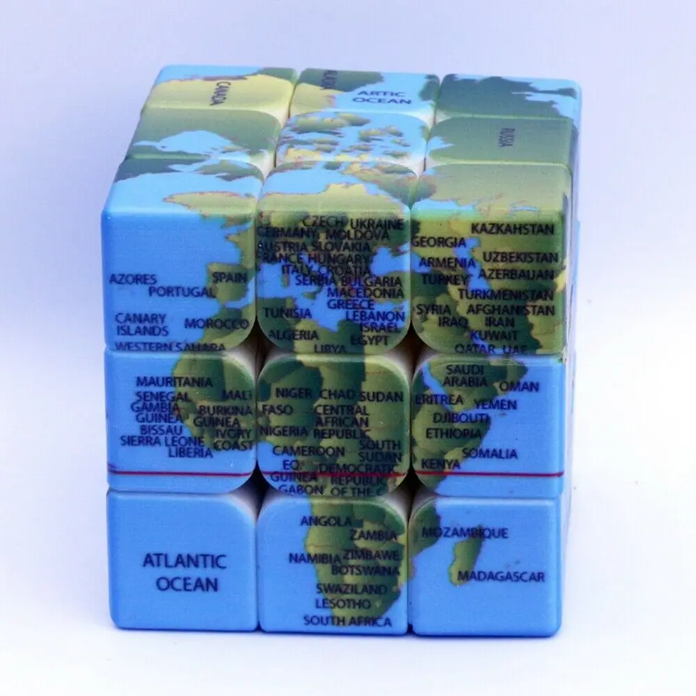 3x3x3 скоростная Карта Мира Дизайн магический куб IQ игры Твист Головоломка
