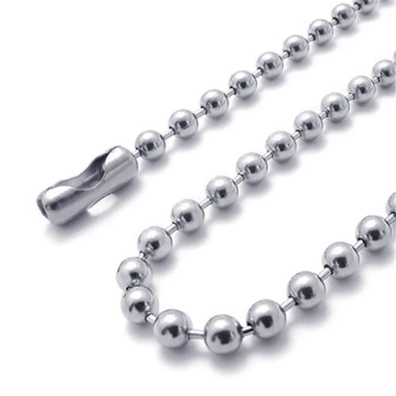 Шариковая цепь серебристого цвета из нержавеющей стали для ожерелья браслета