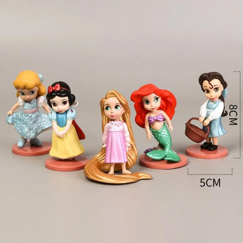 Disney 11PCS Princess Series Cute Doll Model Toys Snow Mermaid Cinderella Long Hair Fairy Tale Action map | Игрушки и хобби