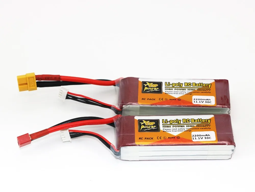 1 шт. ZOP Power 11 В 2200 мАч 30C литий-полимерный аккумулятор T Plug XT60 вилка для