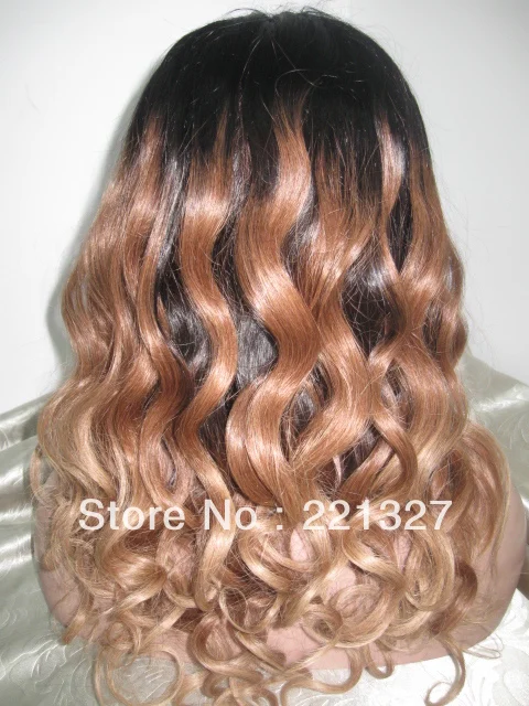 100% brazilian remy body wavy full lace wigs three colored #1b/#30/#27 ombre 130% density. with DHL free shipping |