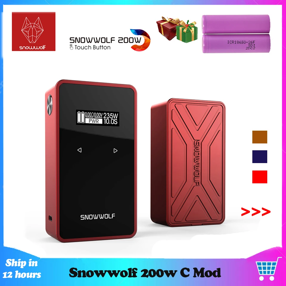 Новейший оригинальный бокс мод Snowwolf 200w c подходит для аккумулятора 18650 Touch Sreen Vape Box