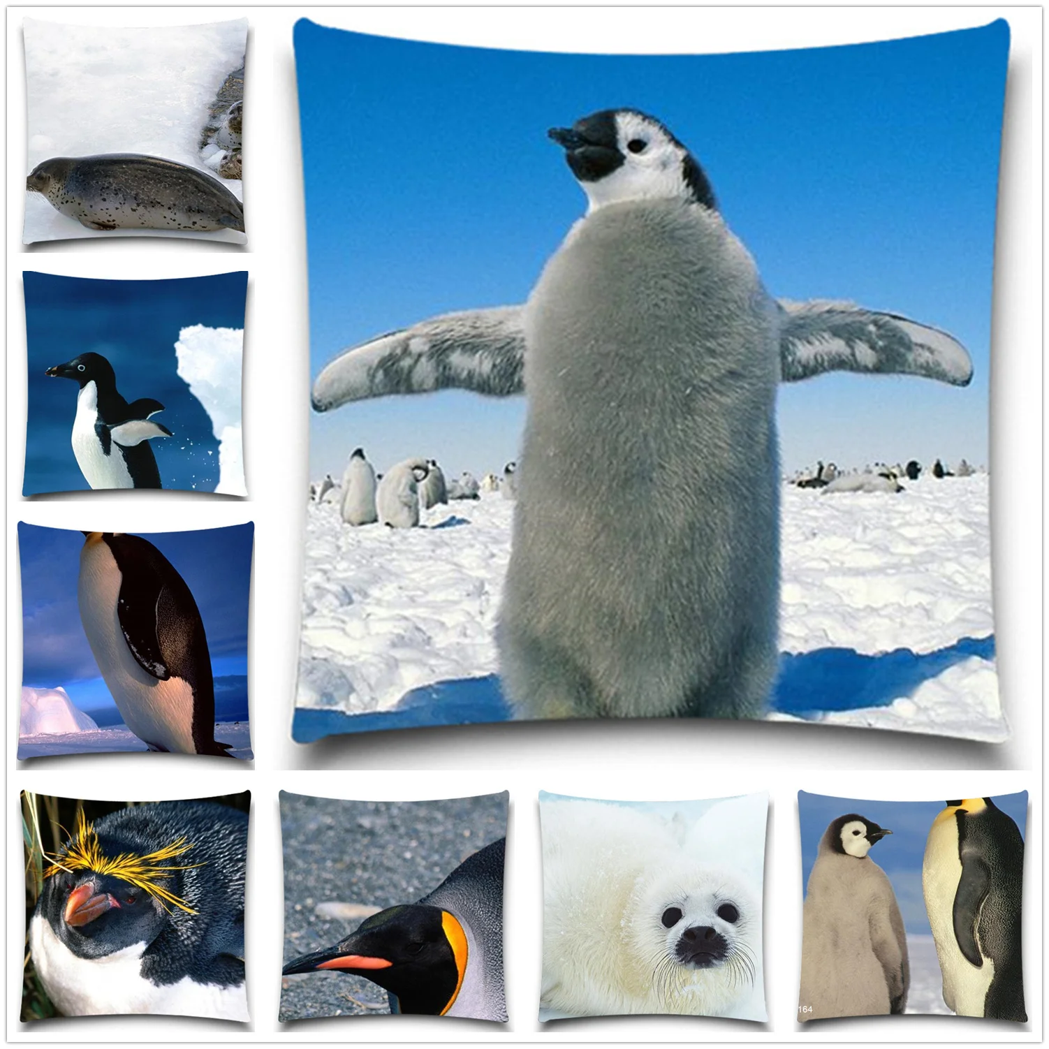 

Undersea world penguin Throw Pillows Case for Sofa Car Cushion Cover