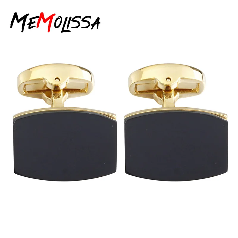 

MeMolissa 3 Pairs Black Opals Business Shirt Cufflinks for mens Brand cuff button cufflinks High Quality abotoaduras Jewelry