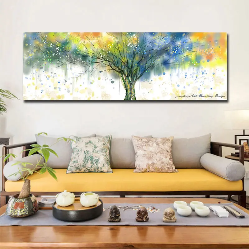 

210x70cm Modular Picture Canvas Prints Waterproof Colorful Money Tree Wall Art Painting Cuadros Decoracion Salon no frame