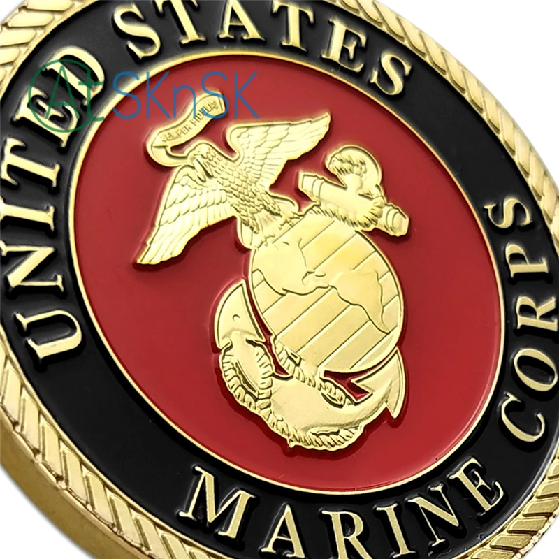 Соединенные Штаты морской корпус вызов позолоченная монета USMC герой доблесть