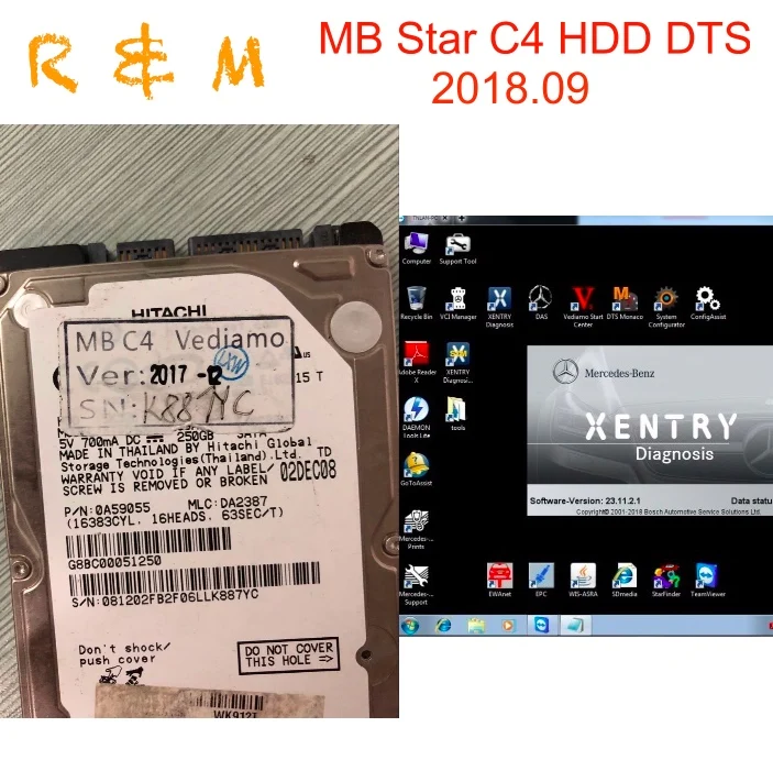 MB Star C4 HDD Xentry/DAS/EPC/Vediamo/DTS Monaco программное обеспечение последняя версия mb sd connect compact