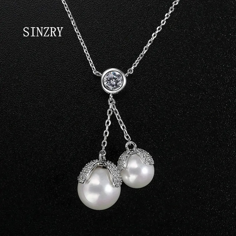Женское Ожерелье SINZRY ожерелье из искусственного жемчуга с подвеской и