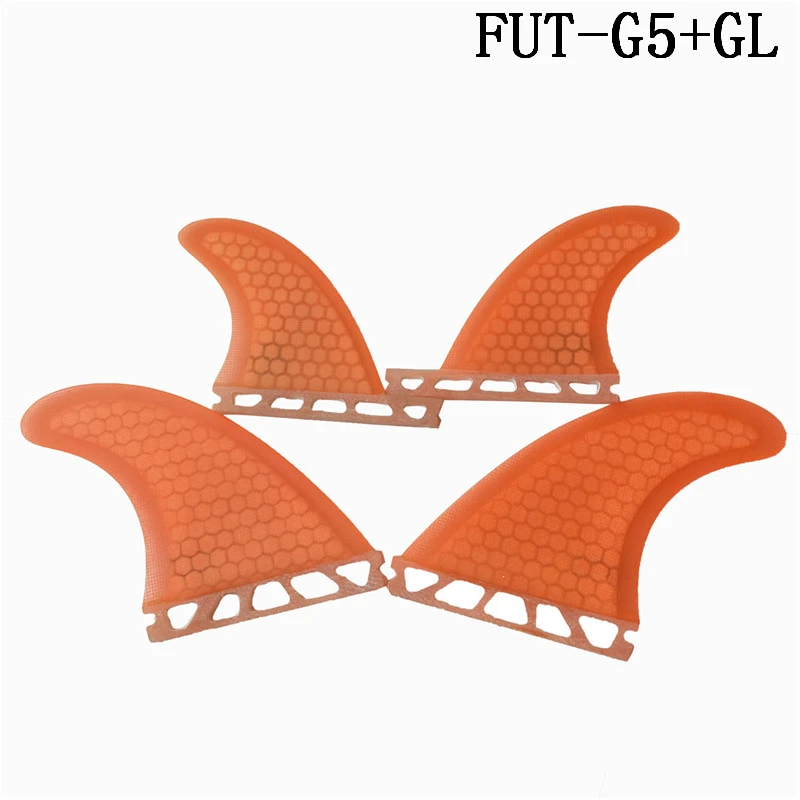 Future G5 + GL surfboard fin quad Набор стекловолоконных сотовых плавников оранжевого