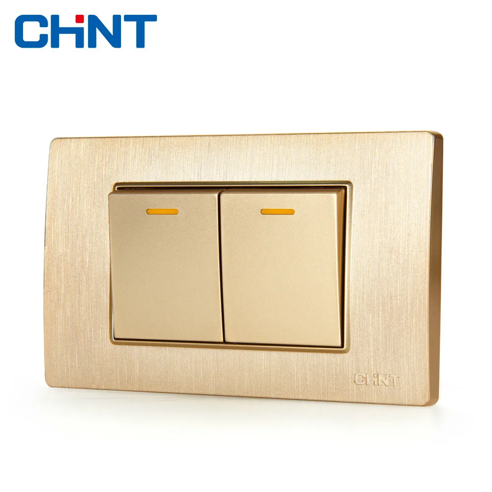 CHINT 118 световые переключатели NEW5D проволока для рисования Золотой блок стальная