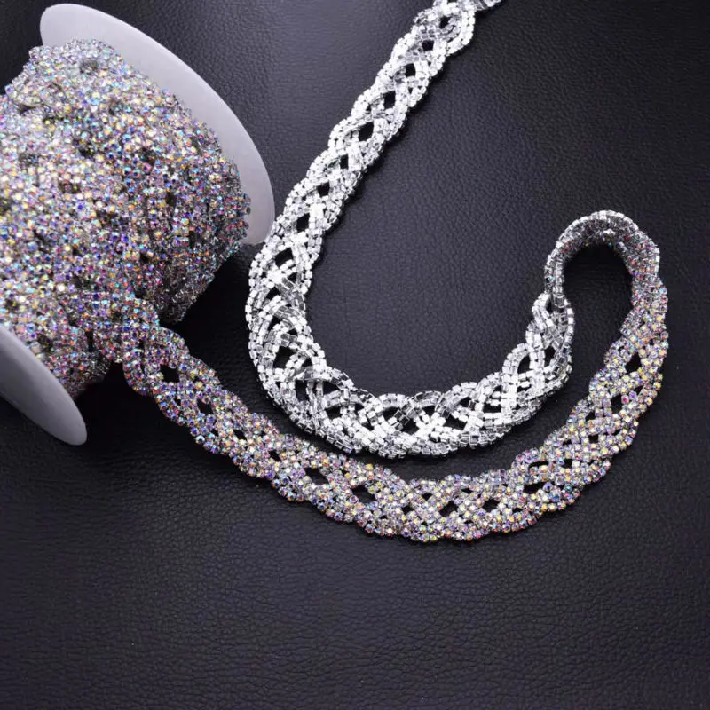 10 ярдов/партия блестящее прозрачное стекло AB женские свадебные стразы шьют на