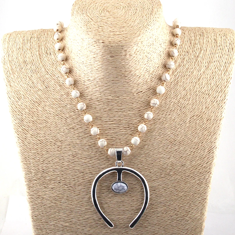 Бесплатная доставка богемные ювелирные изделия синий/белый камень U образный