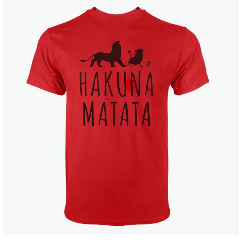 2017 хлопковые футболки HAKUNA MATATA мужские большого размера с коротким рукавом