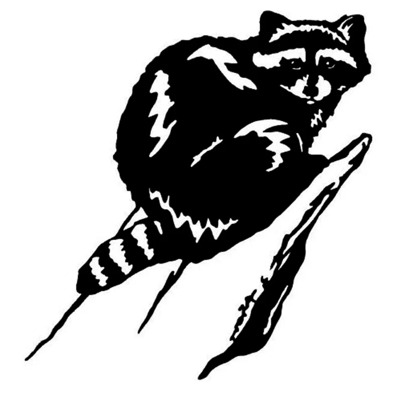 14.3*15.2CM Cute Raccoon In A Tree Car Stickers Funny Vinyl Car Styling Bumper Decal Black/Silver C9-2165