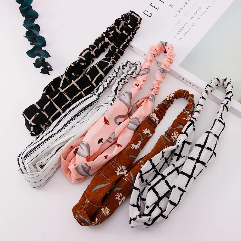 Женская элегантная повязка на голову в полоску с узлом милая эластичная мягкая