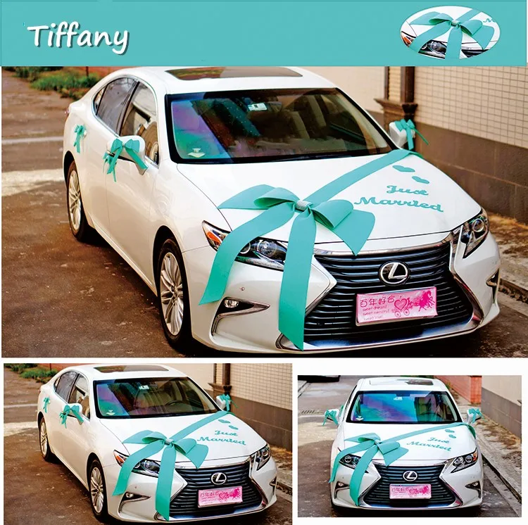 DIY только что замужний бант лента лук любовь свадебный автомобиль цветок набор украшения свадебные принадлежности