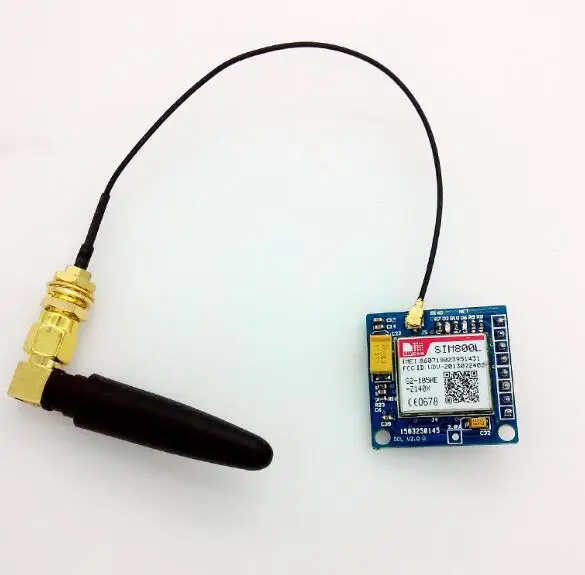 Беспроводной GSM GPRS модуль SIM800L V2.0 5V четырехдиапазонный с антенной кабельный